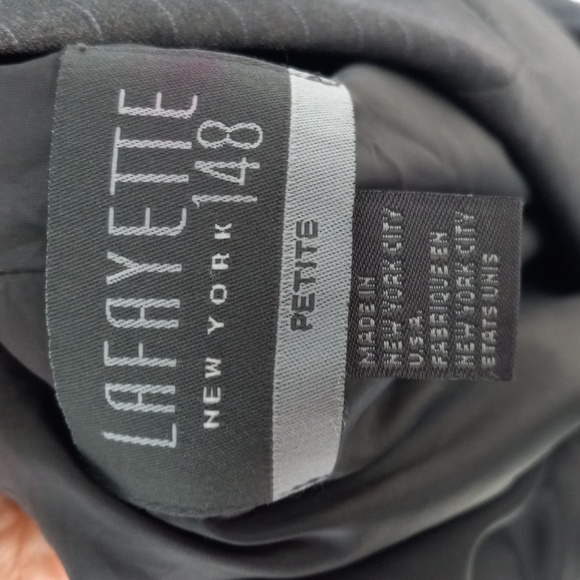 Lafayette NewYork148 Grey+Sl.Blue Pinstripe Women's Blazer 100%Wool Size4P Excel - Picture 9 of 14